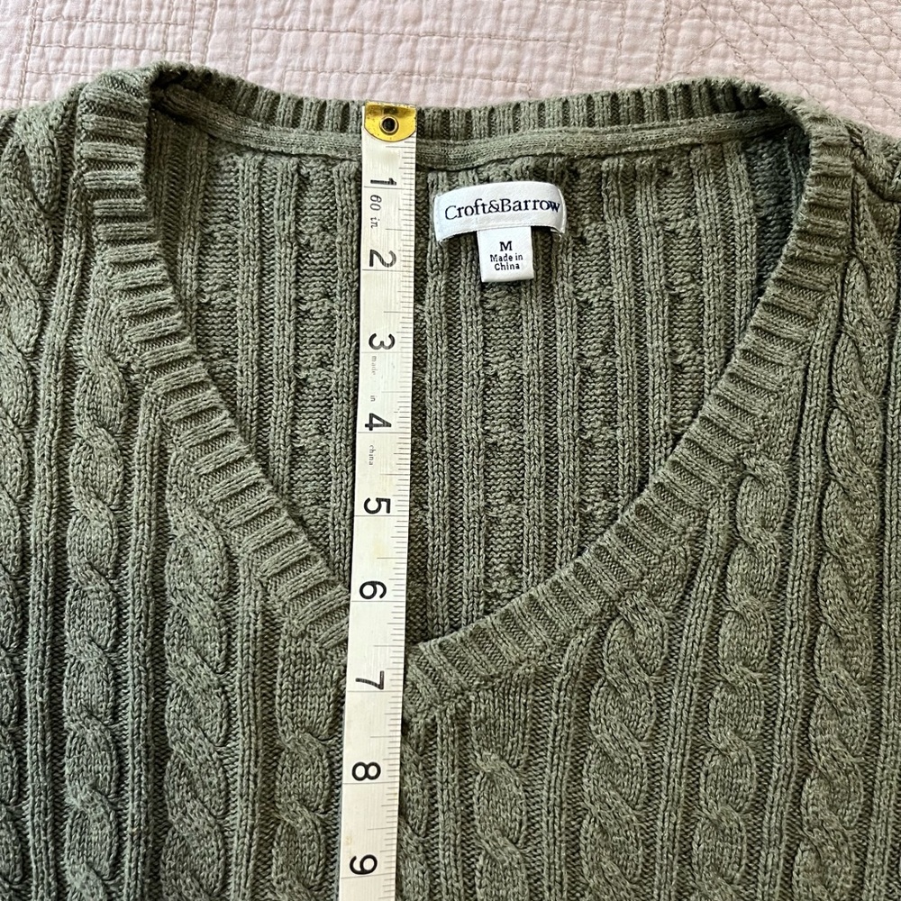 🍃 Cozy Cable Knit Sweater – Sage Green, Size M 🍃 - Picture 3 of 10